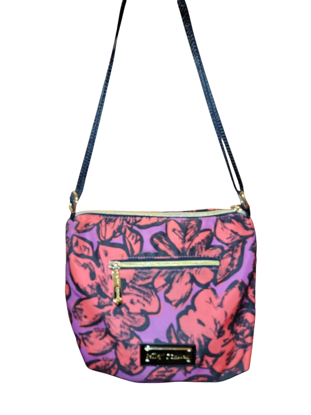 Betsey Johnson Floral Crossbody Bag - Purple & Pink